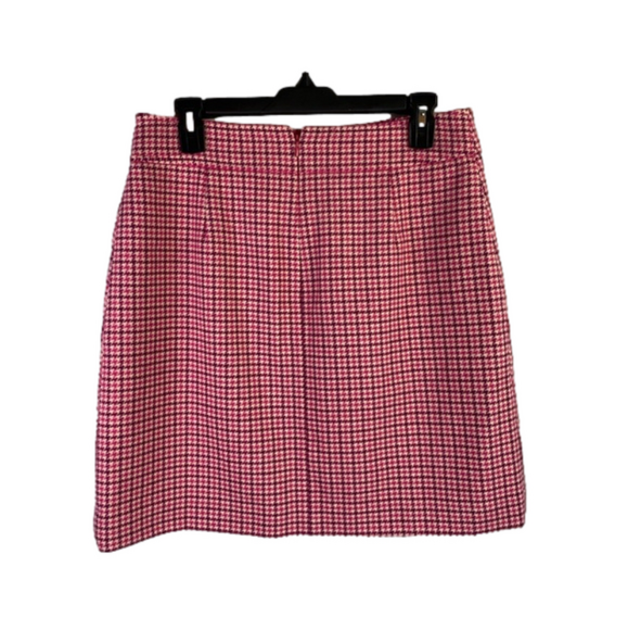J. Crew Pink, Berry & Cream Houndstooth Mini Skirt NWT Size 8 SKU0675 - Picture 2 of 9